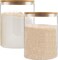 2-Pack 108oz Glass Storage Jars with Airtight Bamboo Lids for Food Storage